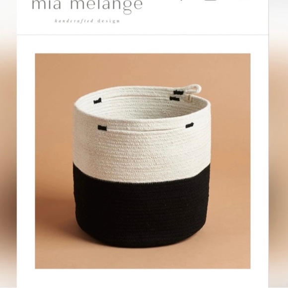 mia melange Other - MIA MELANGE Woven Basket Black and White Handcrafted NWT